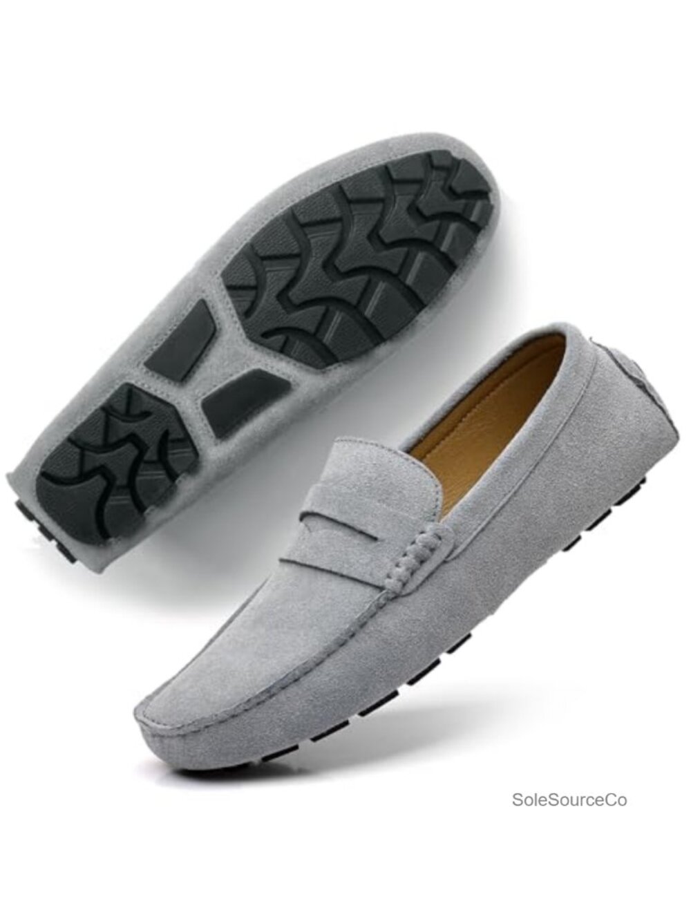 Men's Suede Penny Loafers Slip-On Comfort Business Driving Shoes